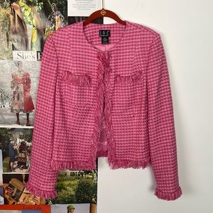 INC Pink jacket with fringe!